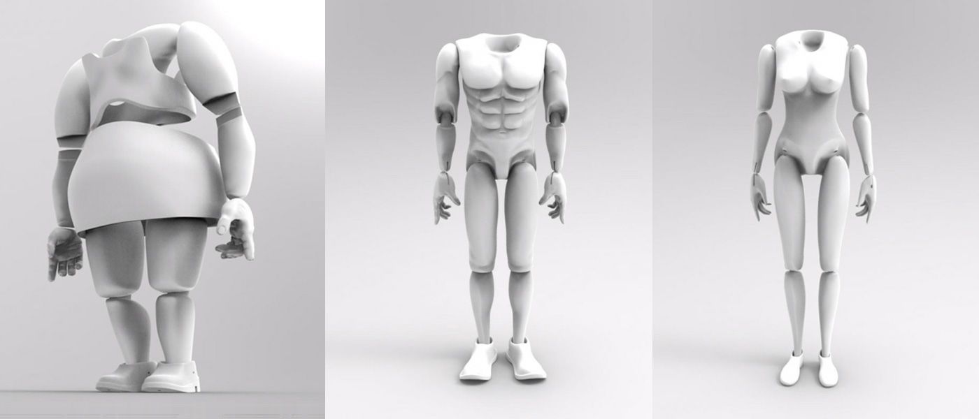 3D modely loutek - těla pro 3D tisk