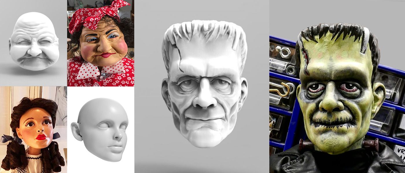 3D Loutky – modely hlav