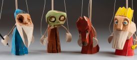 Modern wooden craft puppets