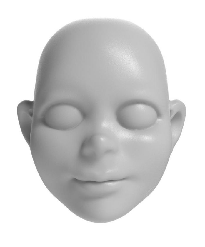 Young boy head model for 3D printing