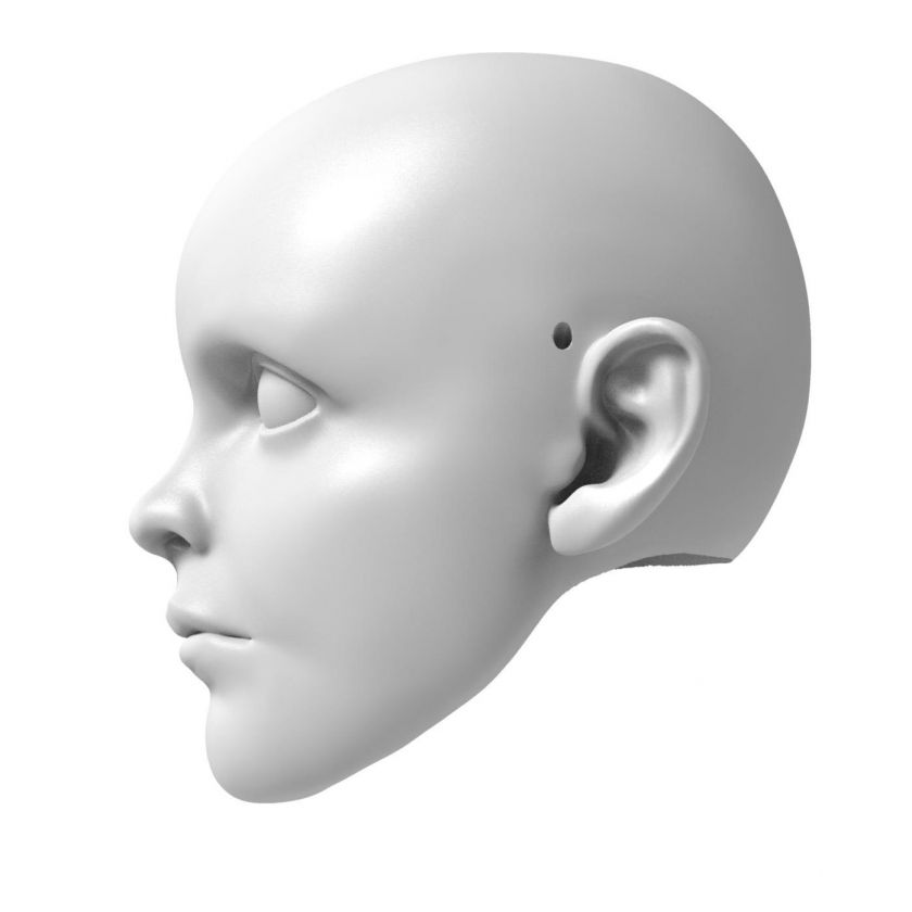 3D Model of 13 years old boy head for 3D print 115 mm