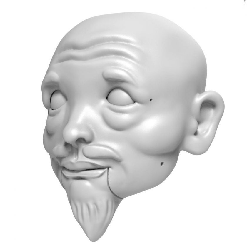 Modèle de tête de Samouraï japonais pour l'impression 3D 135 mm