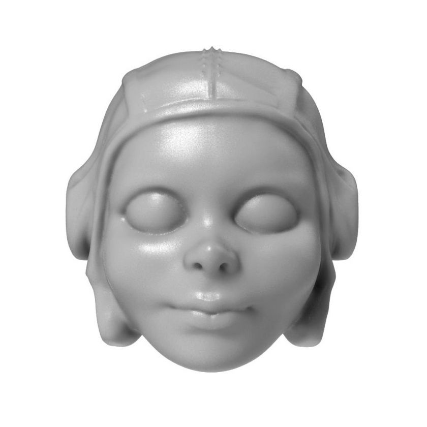 3D Modèle de tête de Pilote jeune pour l'impression 3D 100 mm
