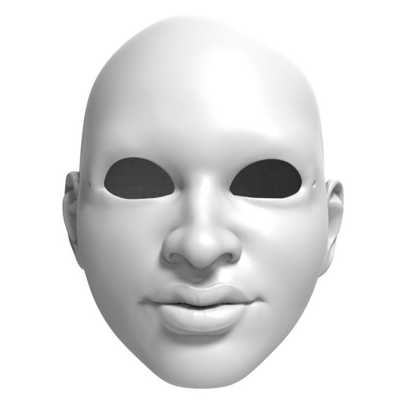 3D Model of Afro-american girl's head for 3D printing 115 mm