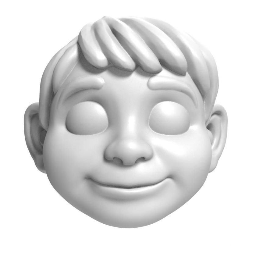 COCO – 3D head model of a Boy in animated style for 3D printing 135 mm