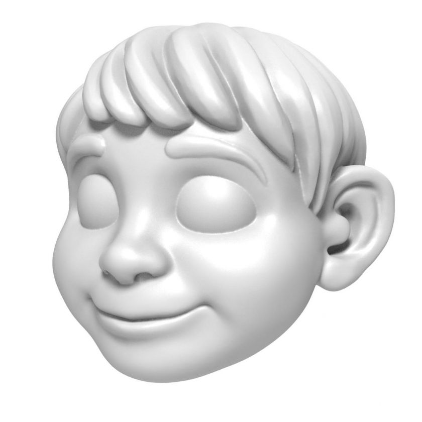 COCO – Junge im animierten Stil - Kopfmodell für den 3D-Druck 135 mm