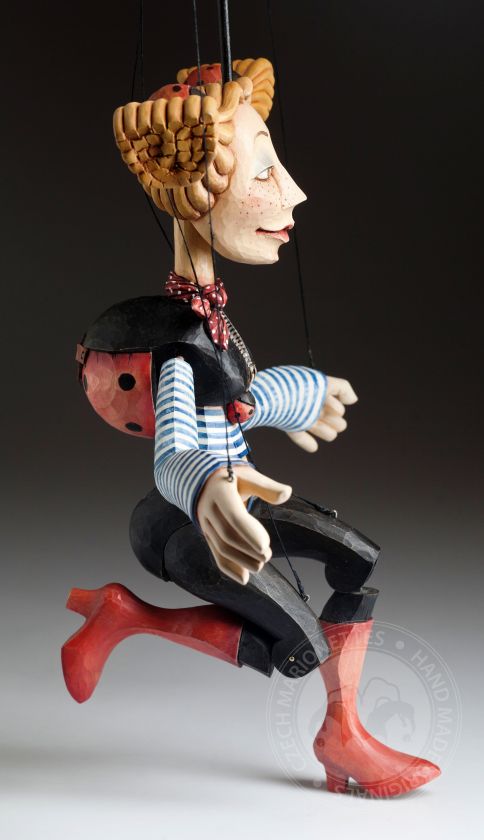 Ladybug wooden handcarved marionette, Zoo Sapiens collection by Jakub Fiala