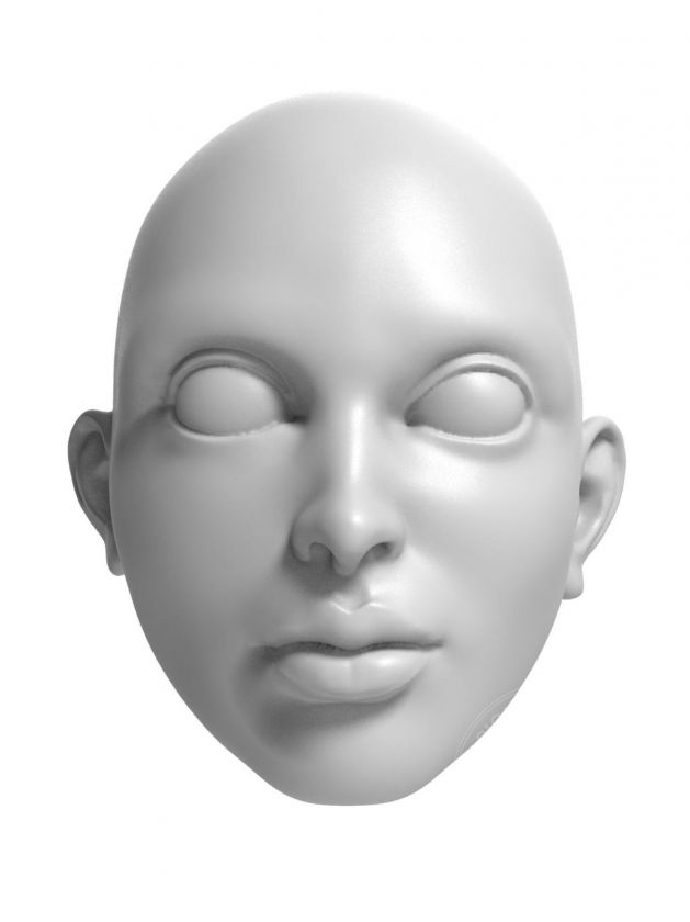 3D Model of woman with thick lips head for 3D print 115mm