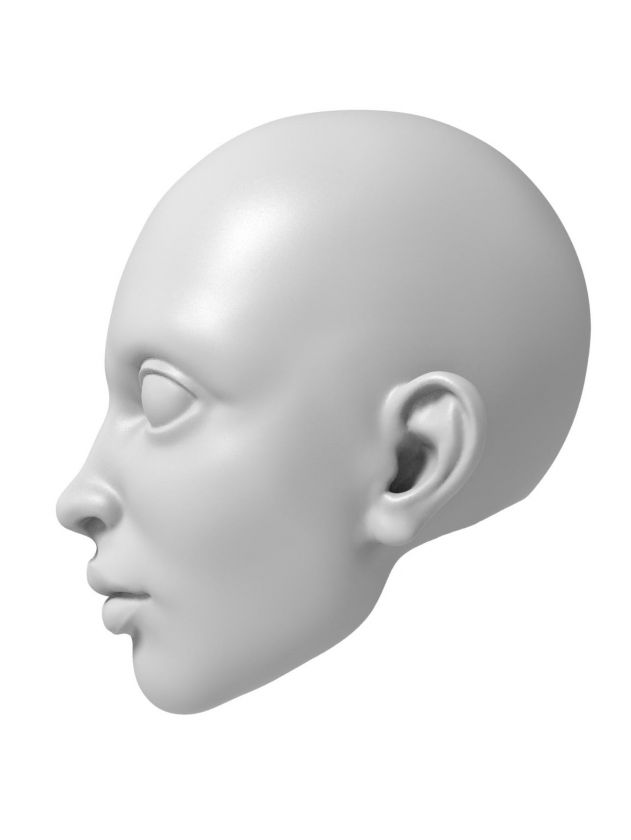 3D Modèle de tête d'une femme aux lèvres fortes pour l'impression 3D 115mm