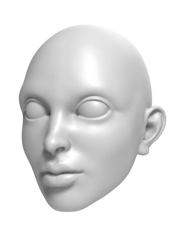 3D Modèle de tête d'une femme aux lèvres fortes pour l'impression 3D 115mm