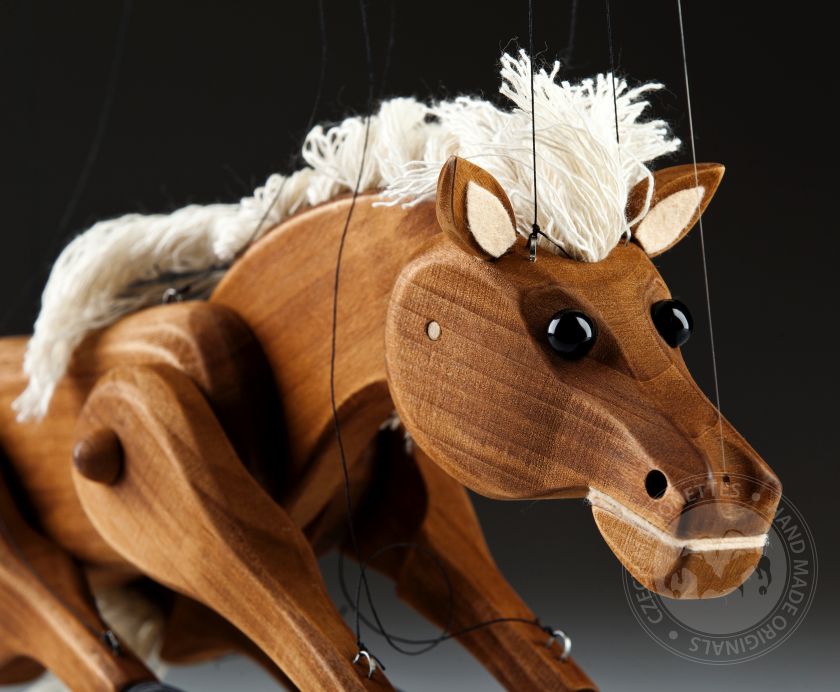 Holzschnurpuppe - Horse Brownie