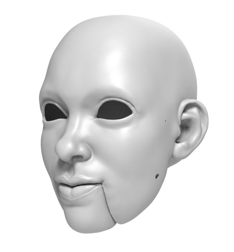 Chytrá dáma - hlava loutky z 3D tiskárny – bez úprav