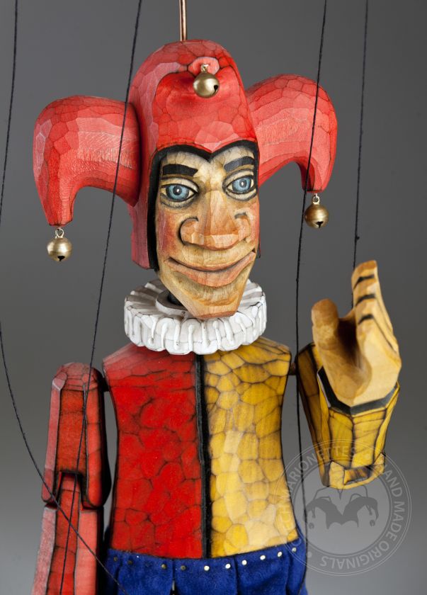 Giullare in legno di tiglio - marionetta in stile retrò