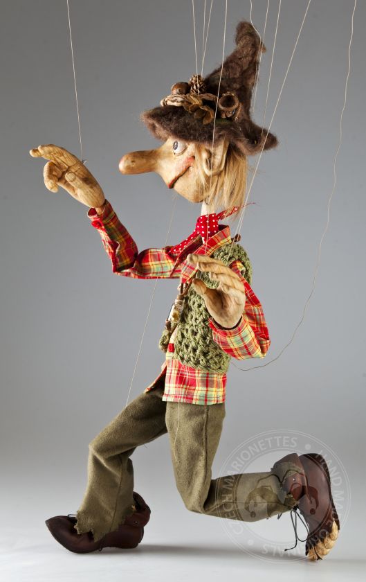 Two exclusive hand-carved custom marionettes - charming gnomes