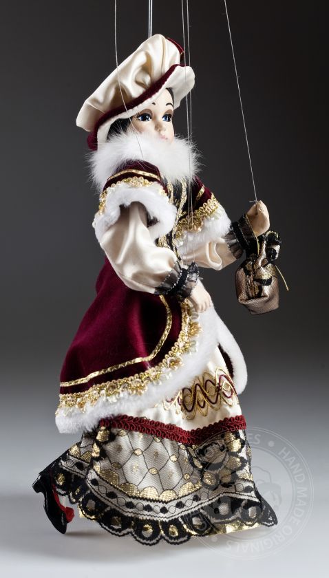 Countess Marie marionette puppet - a beautiful brunette with a beautiful hat