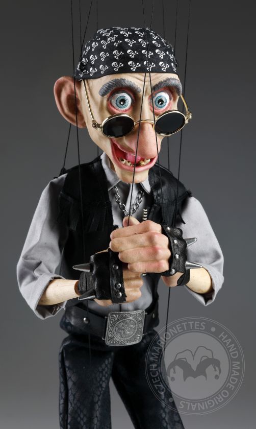 Bob le Motard, marionnette de 45cm parfaitement mouvante