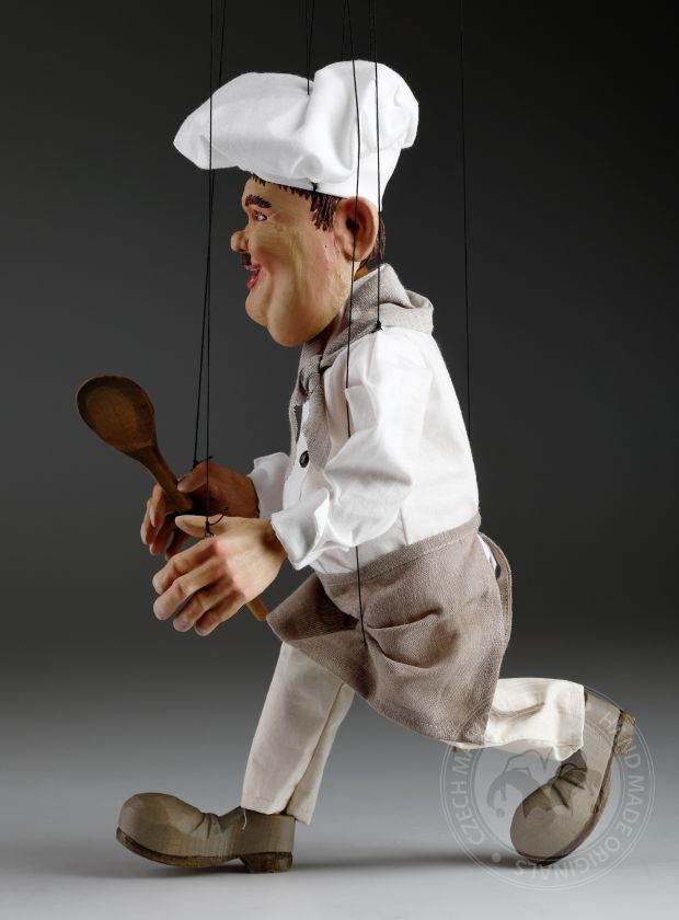 Küchenchef Oliver - eine herzensgute handgemachte Marionette Puppe