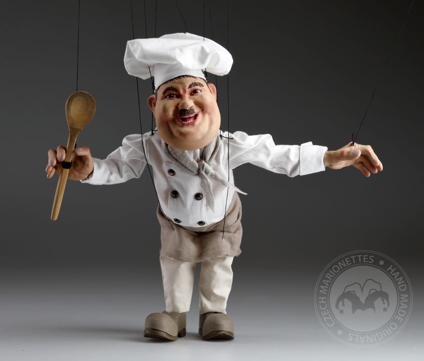 Coppia di chef - pupazzi ispirati ai famosi attori Laurel & Hardy