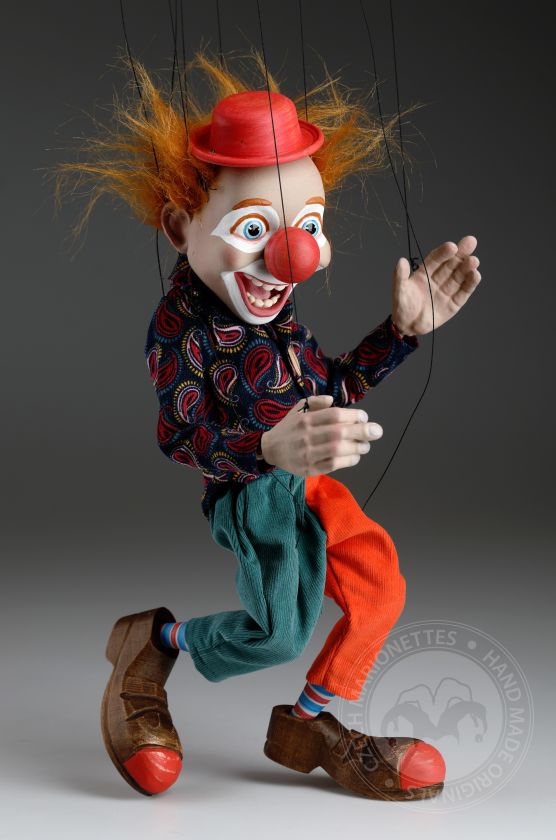 Fröhlicher Clown, perfekt bewegliche 45cm Marionette