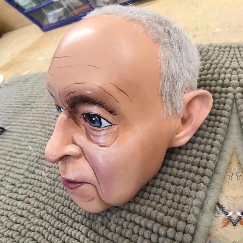 Starší muž, 3D model hlavy (pro 80cm loutku, otevírací ústa) pro 3D tisk