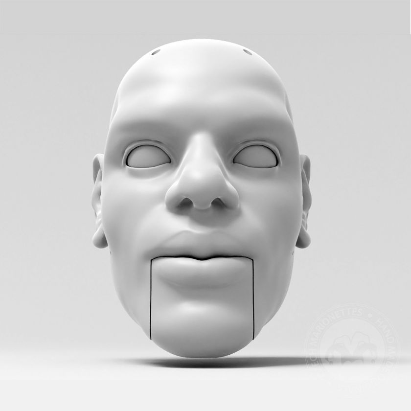 Lebron James, 3D Model of a men's head (for 40 inches marionette, movable eyes and mouth)