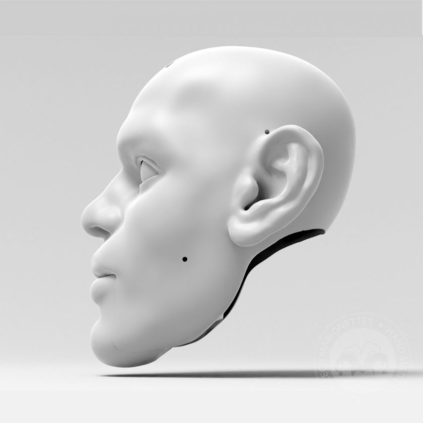 Lebron James, 3D Model of a men's head (for 40 inches marionette, movable eyes and mouth)