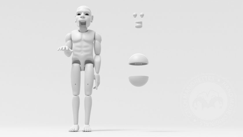 Lebron James, 3D-Modell der ganzen Marionette + Controller (100 cm, bewegliche Augen und Mund)