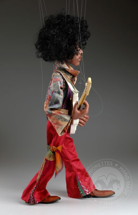 Jimi Hendrix - Portrétní loutka na profesionální úrovni - 60 cm