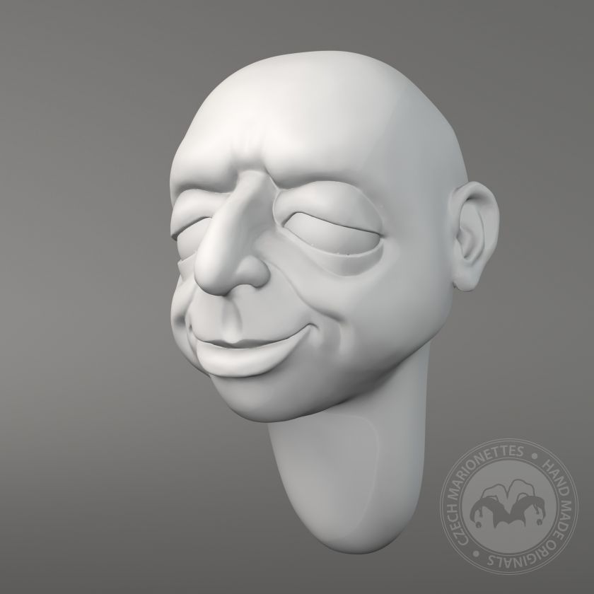 Parker de J.M.Blundall, modèle 3D de la tête