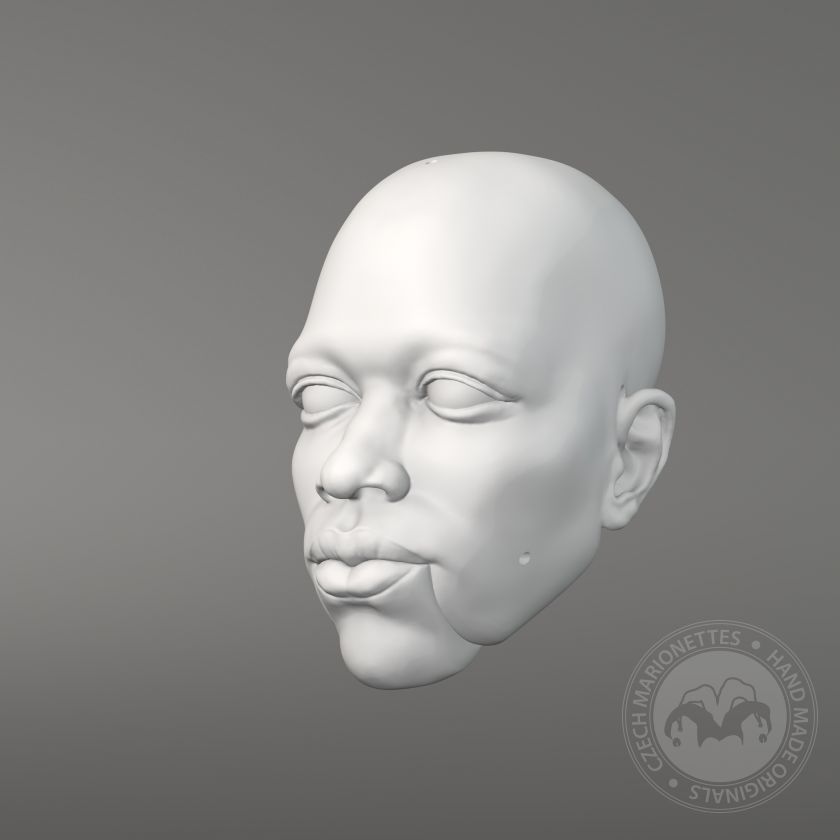 3D Model hlavy Jimmyho Hendrixe pro 3D tisk 125 mm