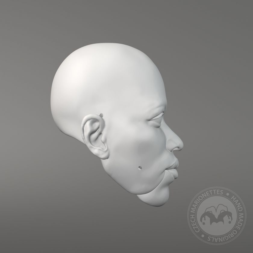 3D Model of Jimmy Hendrix head for 3D printing 125 mm