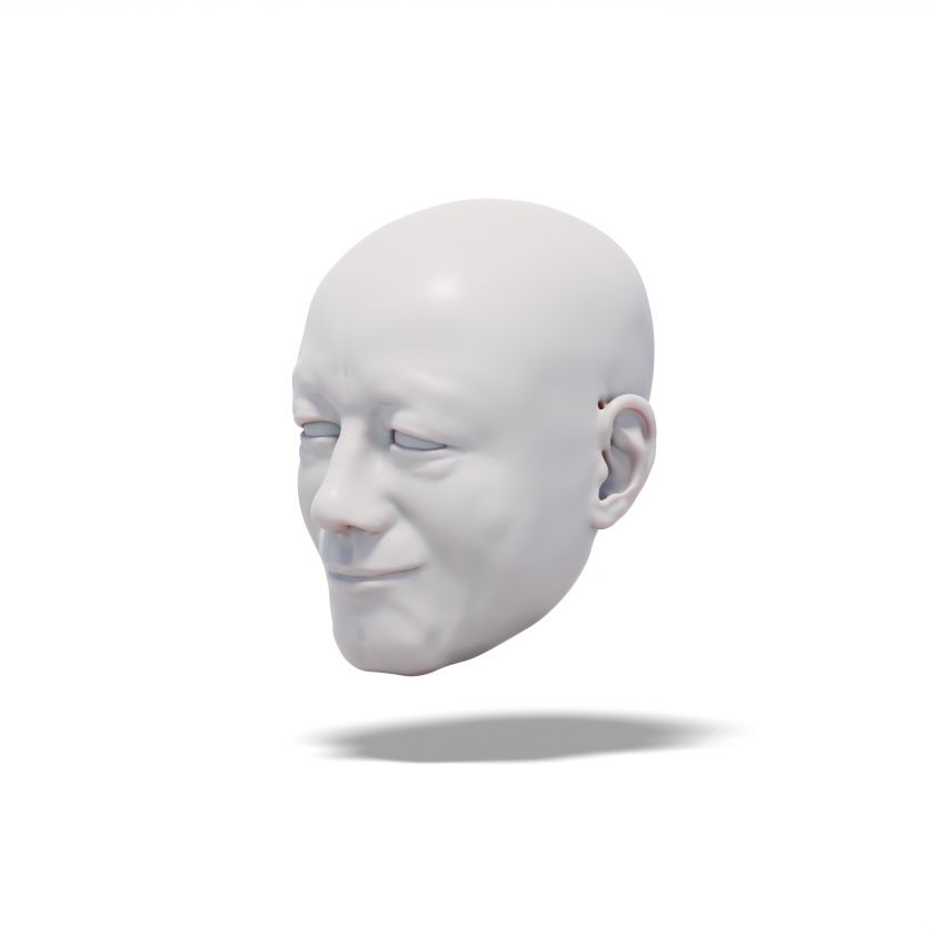3D-Modell eines lächelnden Gentleman-Kopfes für den 3D-Druck