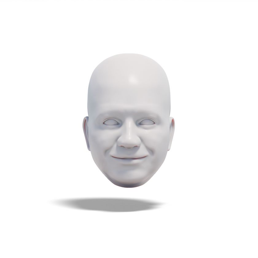 3D Model hlavy šťastného pána pro 3D tisk