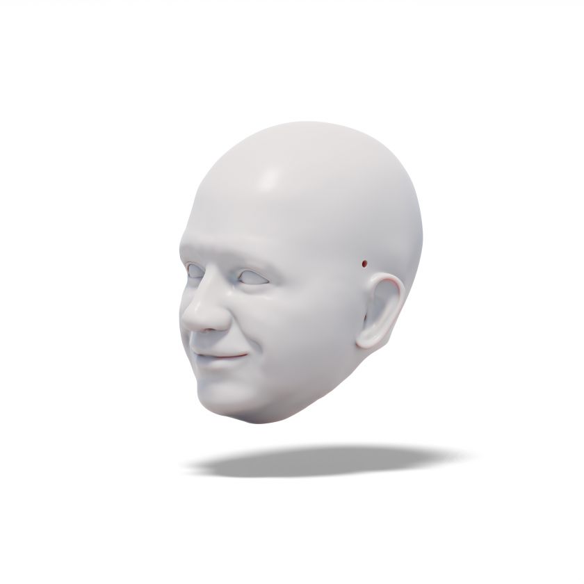 3D Model of a Happy Man head for 3D printing