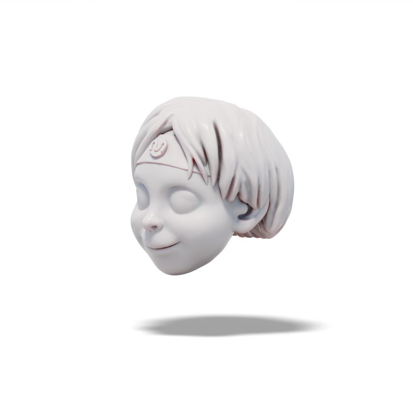 Moody - Modèle de tête 3D d'un garçon dans un style animé pour l'impression 3D 4 cm