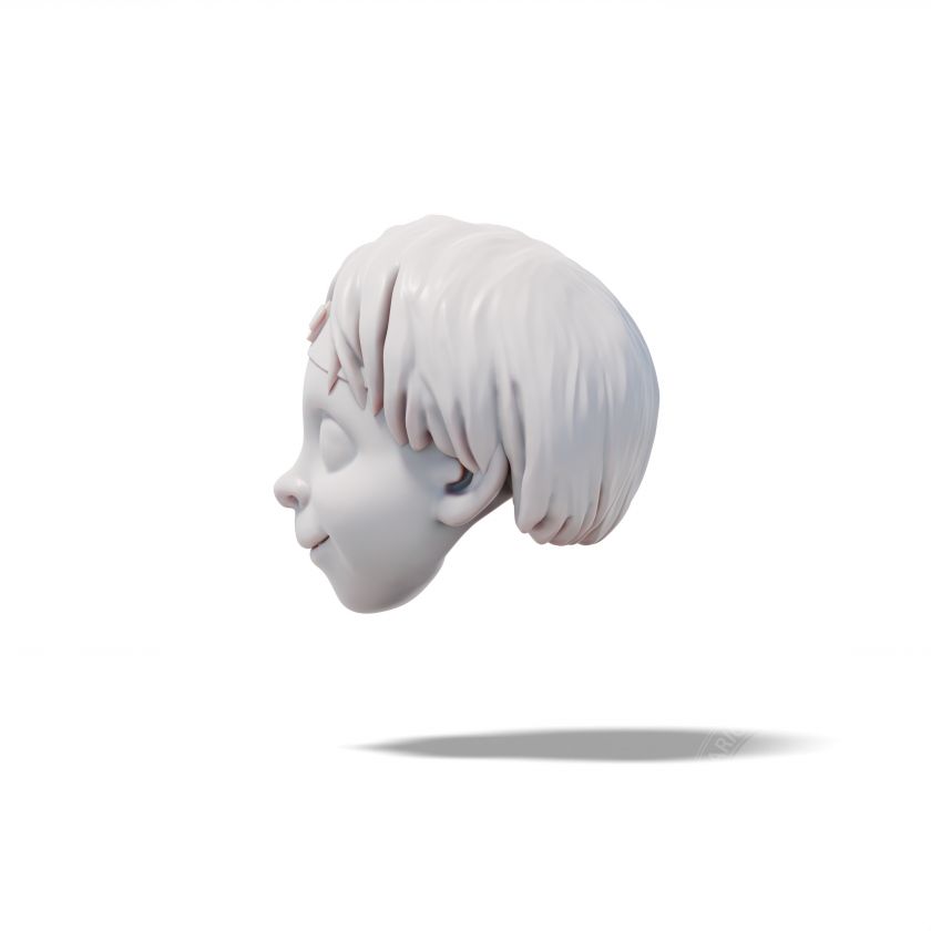Moody – Modello 3D di testa di Ragazzo in stile animato per stampa 3D 4 cm