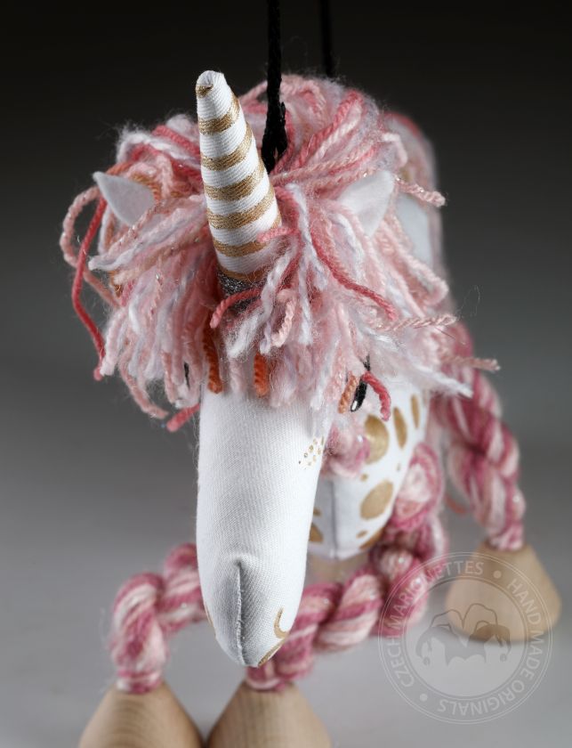 Licorne rose - Marionnette souple Pepino