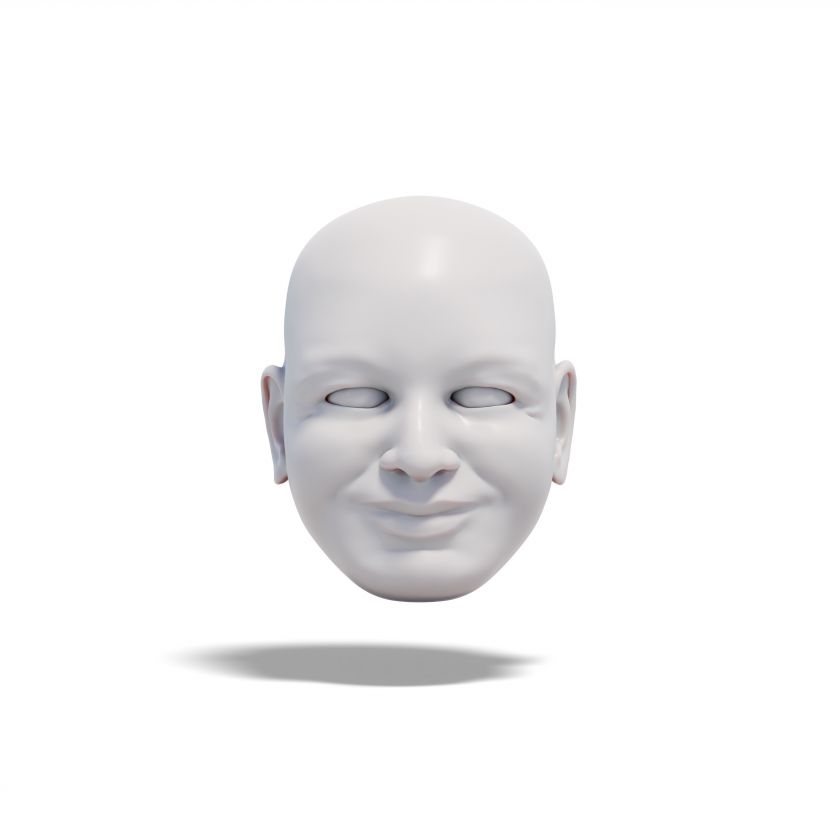 3D-Modell eines freundlichen Menschenkopfes für den 3D-Druck
