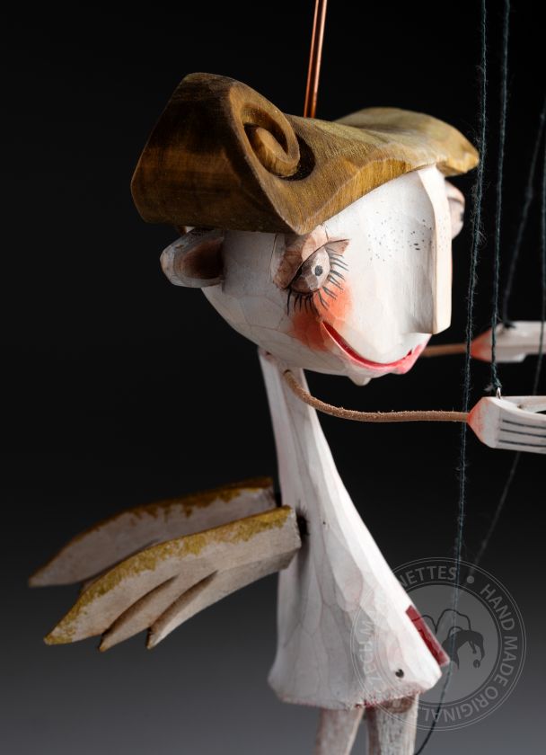 Friendly angel - wooden hand-carved marionette