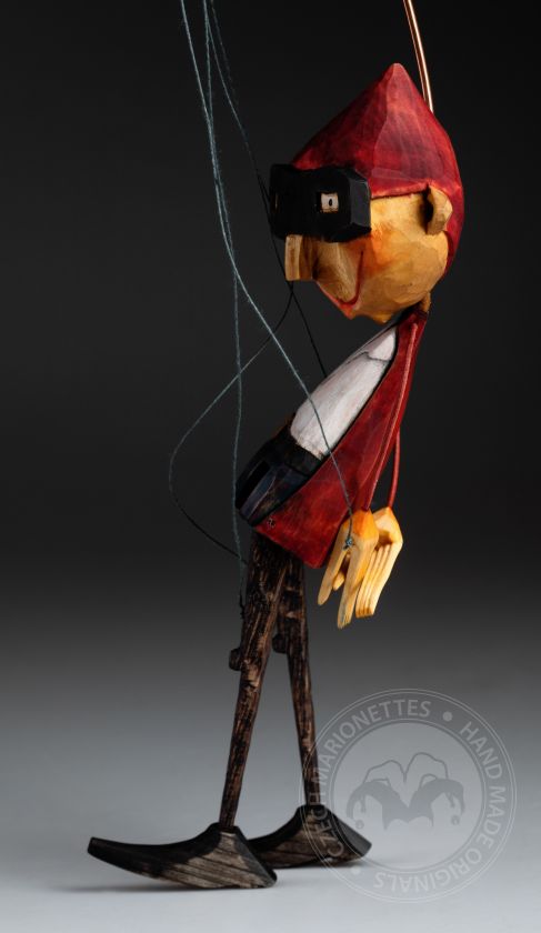 Superman - wooden hand-carved marionette