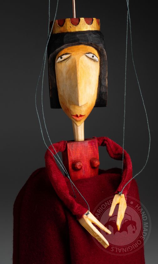 Lovely queen - wooden hand-carved marionette