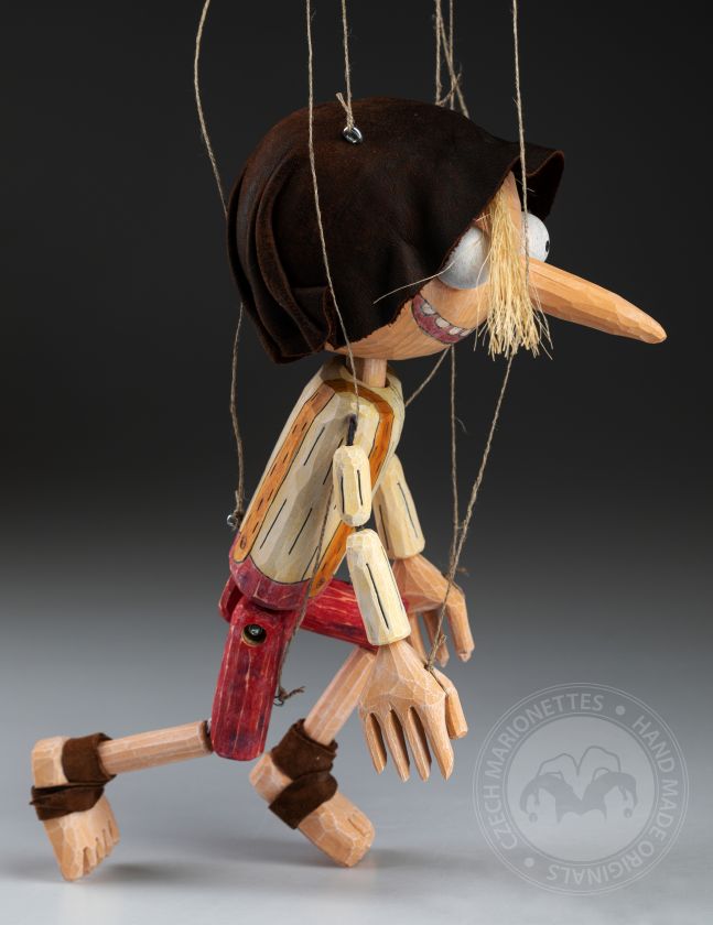 Pinocchio - marionnette tchèque originale en bois
