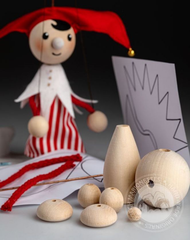 DIY kit - Little Jester Wooden Puppet 25 pc