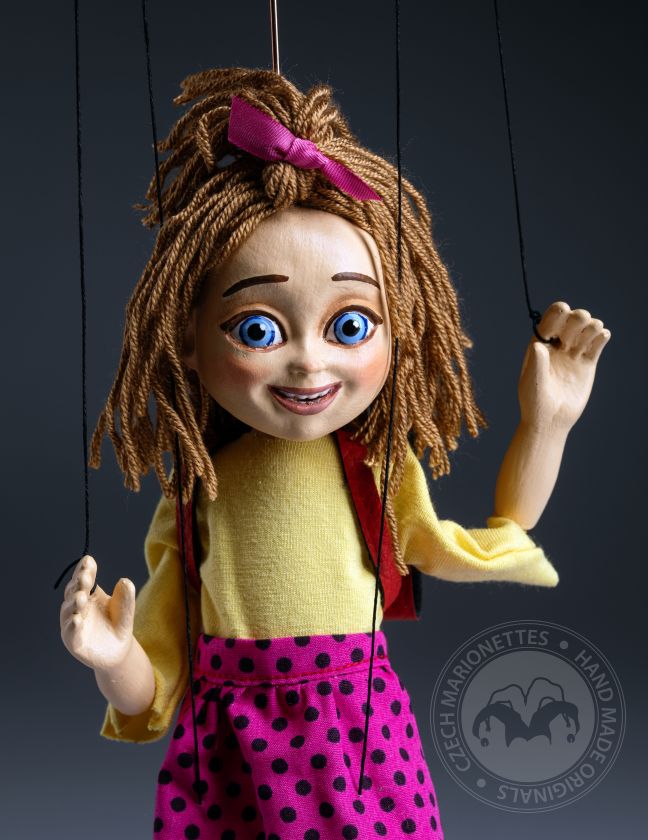 Écolière - Belle marionnette faite à la main