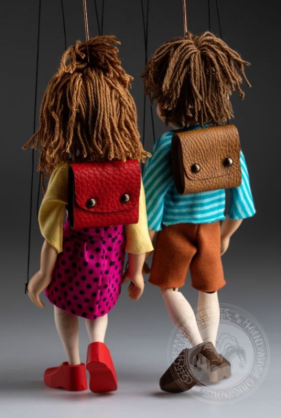 Schoolmates - Lovely couple of marionettes puppets