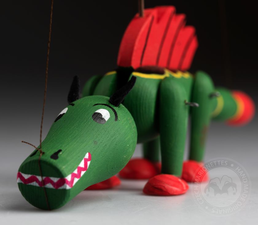 Drache - Mini Marionette aus Holz