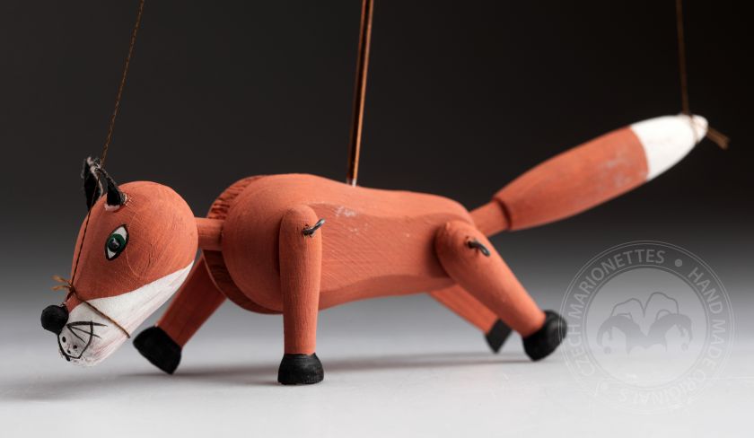Renard - Mini marionnette en bois