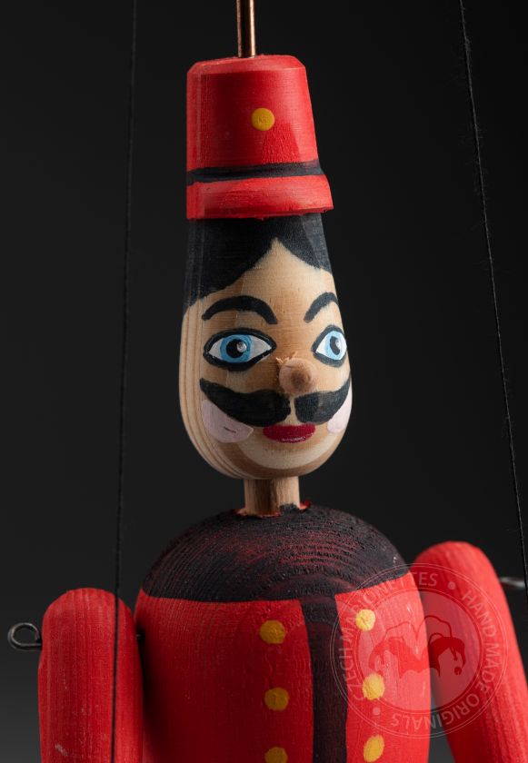Soldat in Rot - Mini Marionette aus Holz