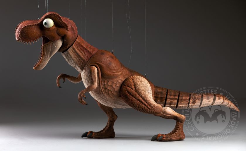 T-Rex - Erstaunliches handgeschnitztes Marionetten-Meisterwerk