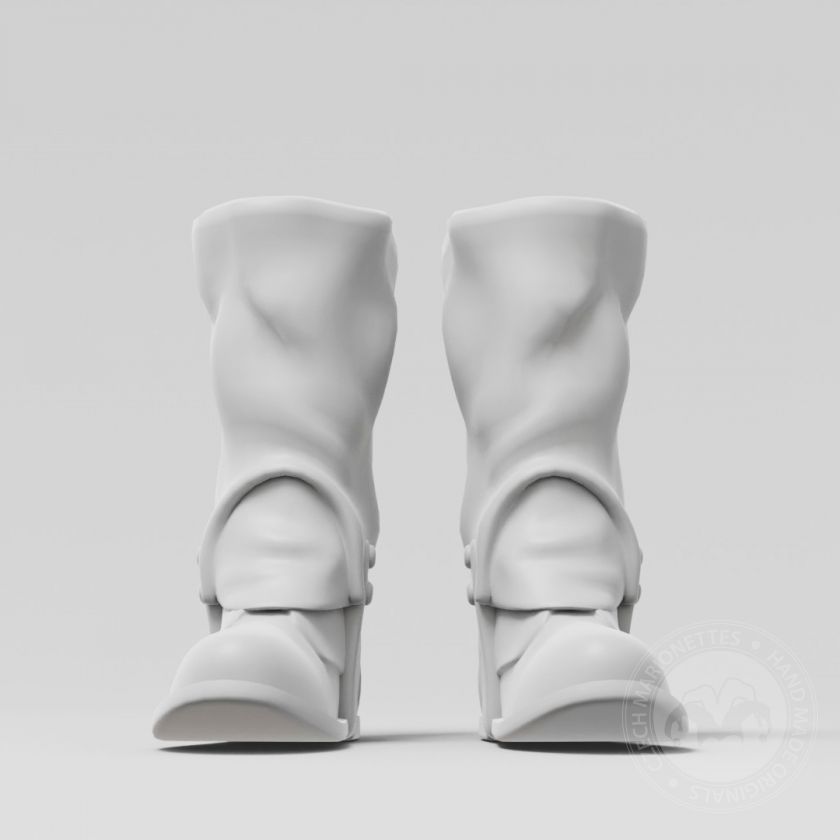 Hoge leren laarzen, 3D printbaar model voor marionet